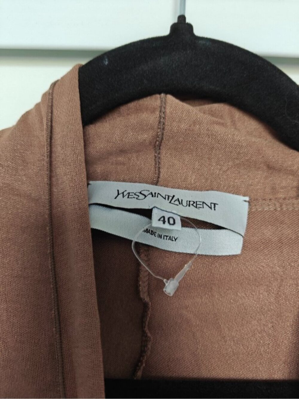 Yves Saint Laurent Brown Twist Front Draped Top Cap Sleeve FR 40 Small - Picture 4 of 7